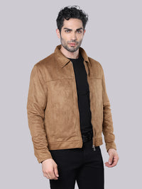 Tan Relax Slim Suede Jacket