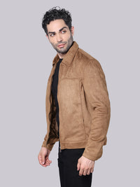 Tan Relax Slim Suede Jacket