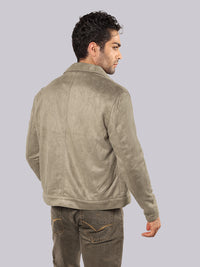 Khaki Relax Slim Suede Jacket