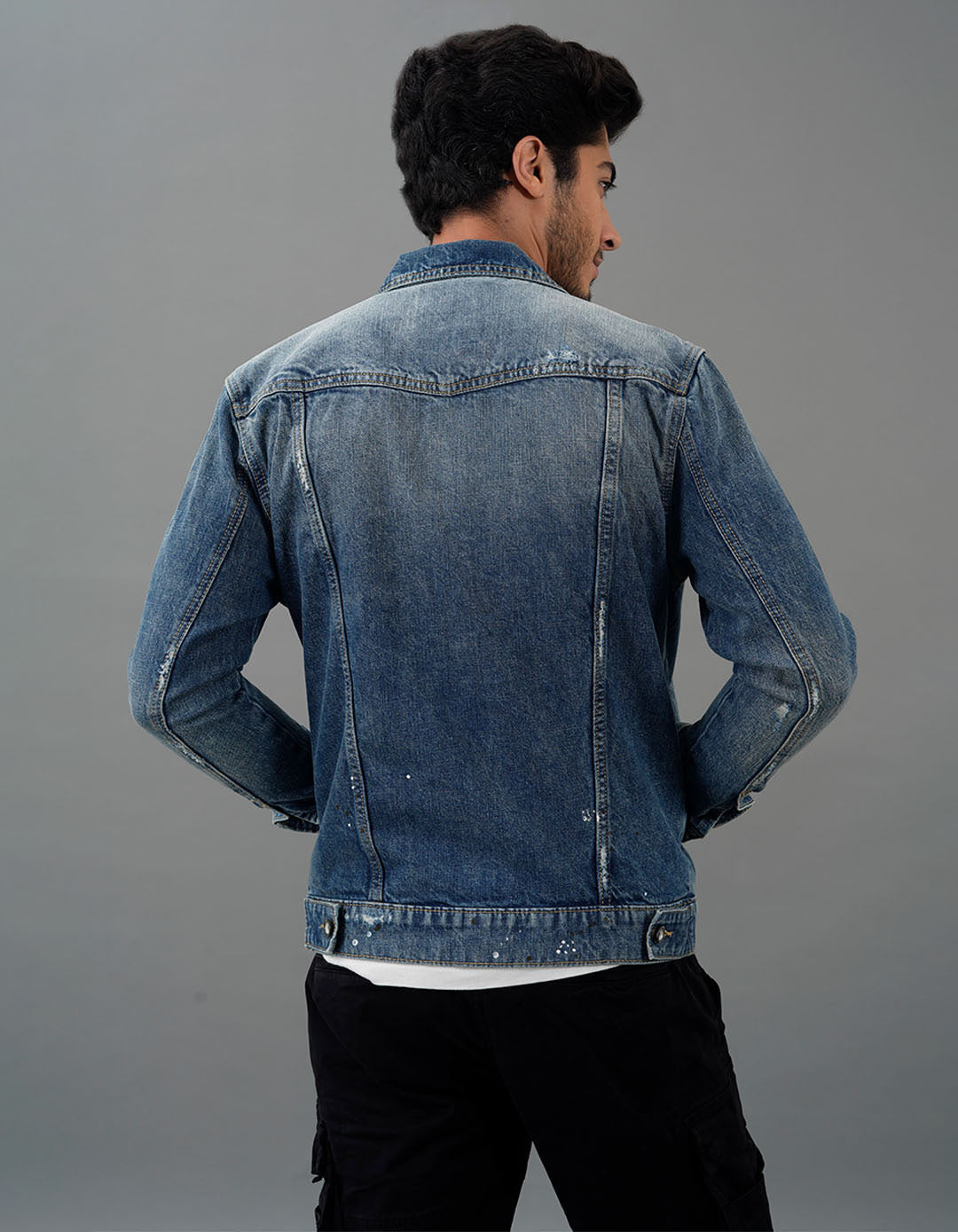 Med Blue Full Sleeves Denim Jacket