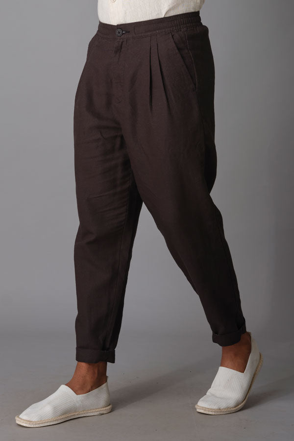 Black Linen Pant (Relaxed Tapered Fit)