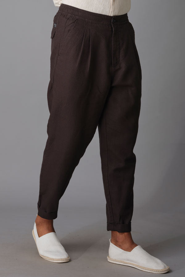 Black Linen Pant (Relaxed Tapered Fit)