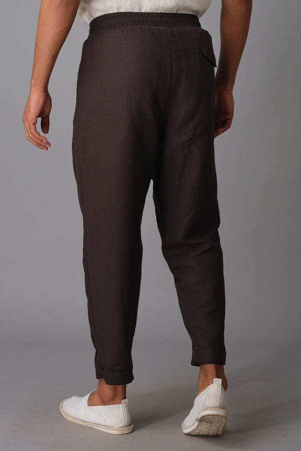 Black Linen Pant (Relaxed Tapered Fit)