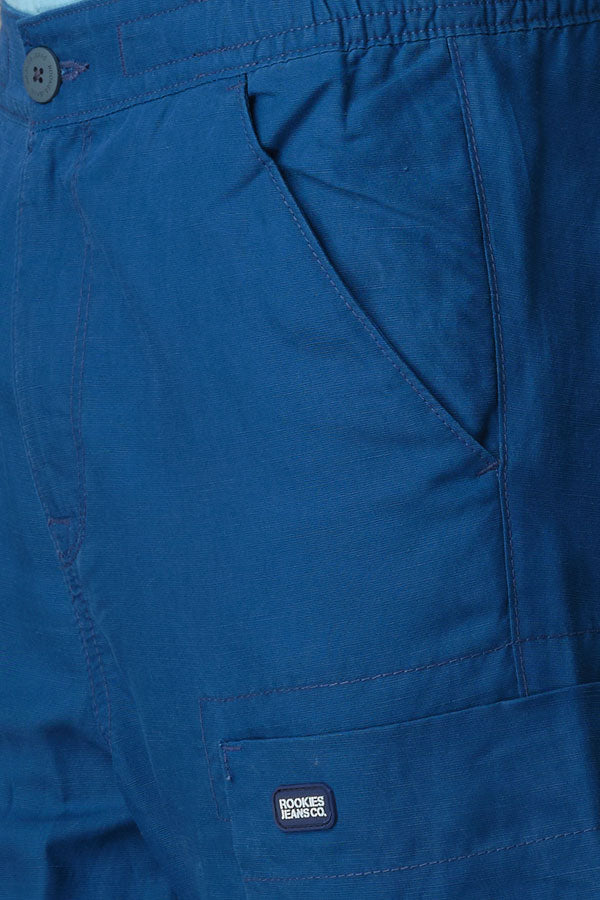 Navy Blue Linen Cargo Pant (Relaxed Fit)