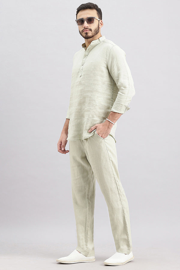 Dk Stone Linen Pull On Pant (Relaxed Fit)