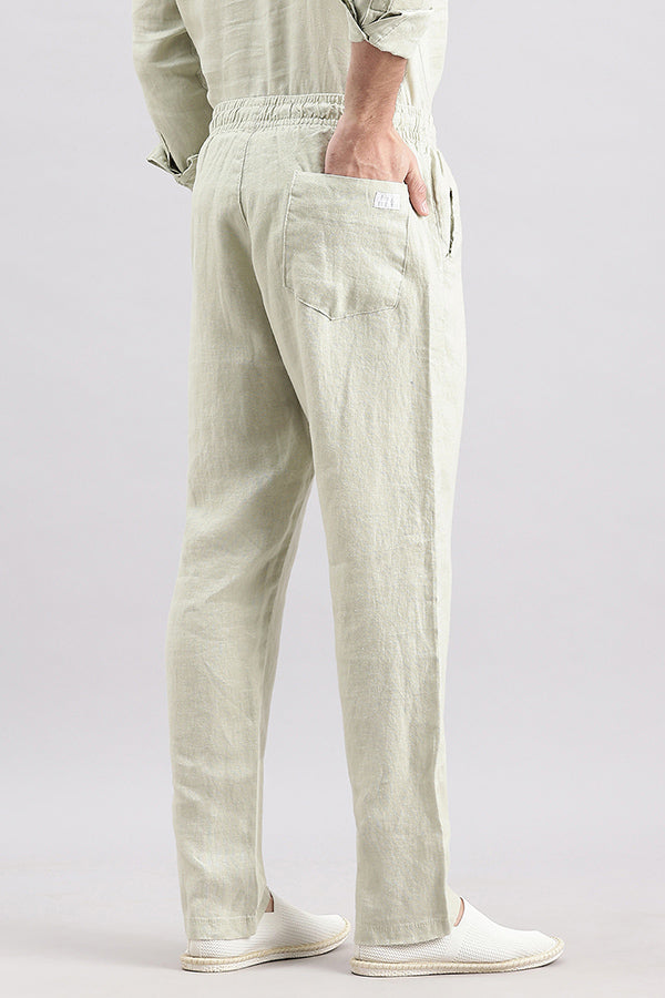 Dk Stone Linen Pull On Pant (Relaxed Fit)