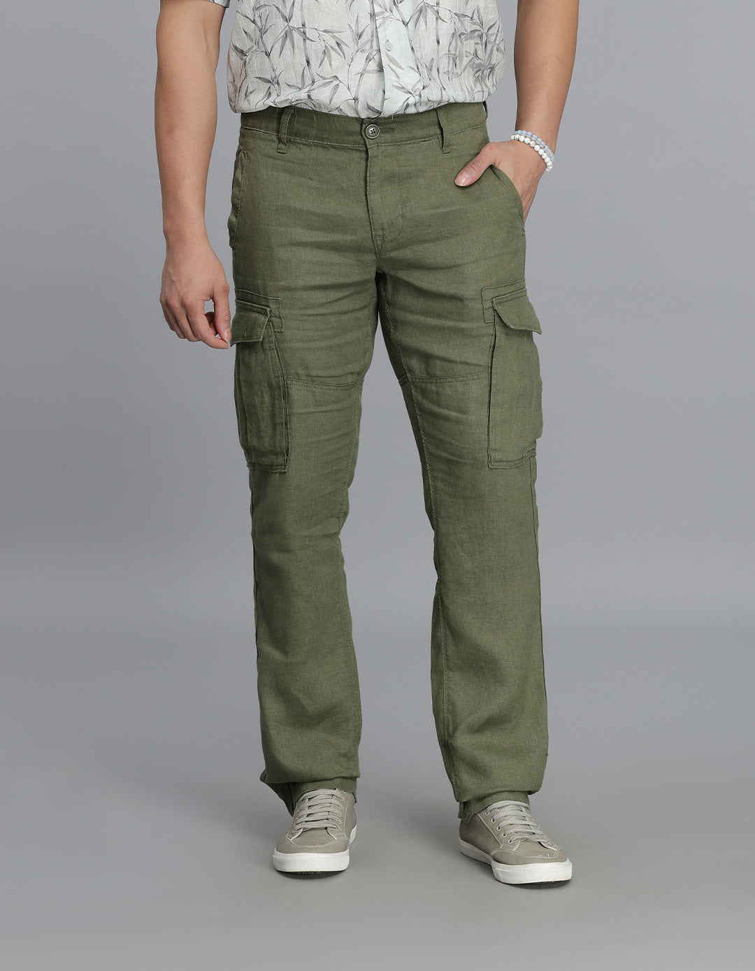 Olive  Linen Cargo Pant