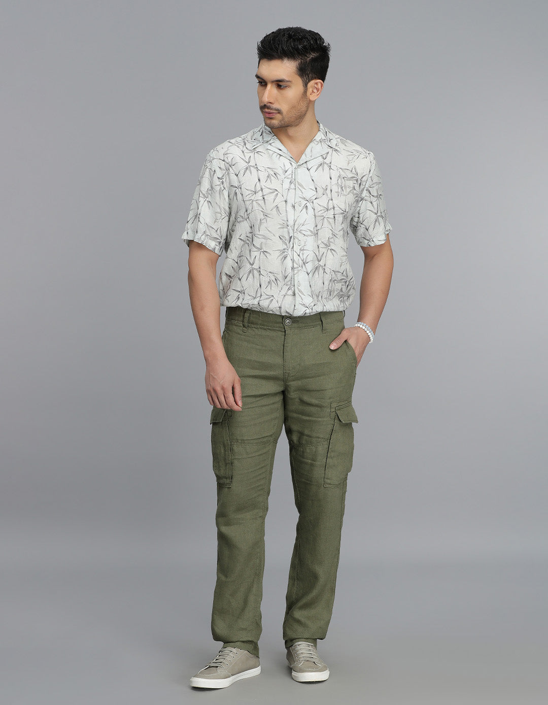Olive  Linen Cargo Pant
