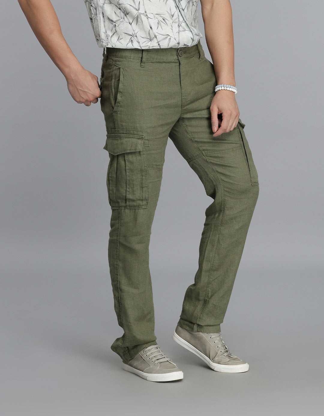 Olive  Linen Cargo Pant