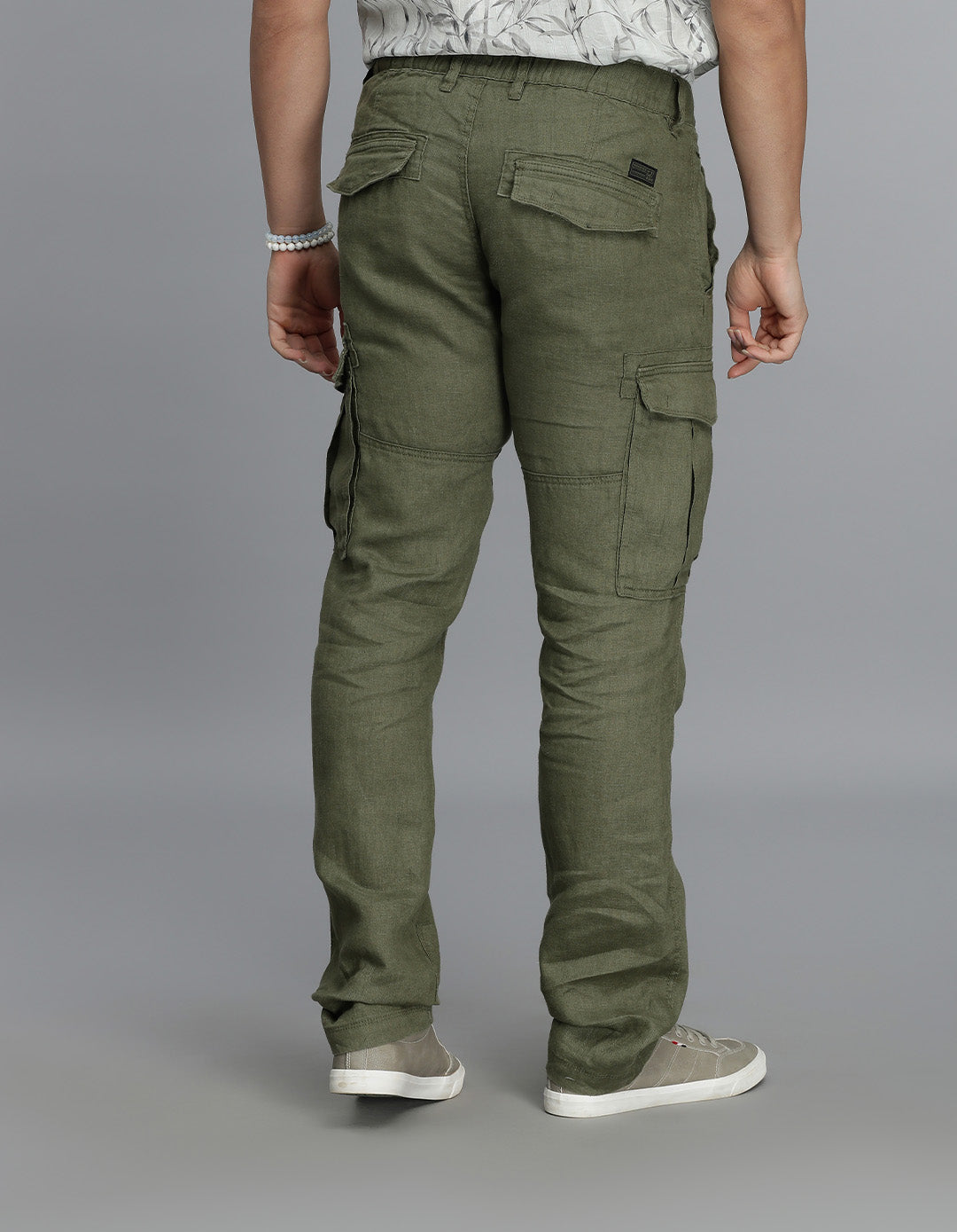 Olive  Linen Cargo Pant