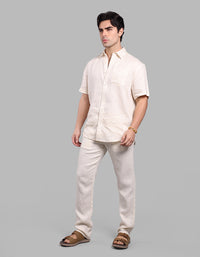 Beige 100% Linen Pant