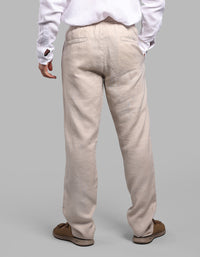 Khaki 100% Linen Pant