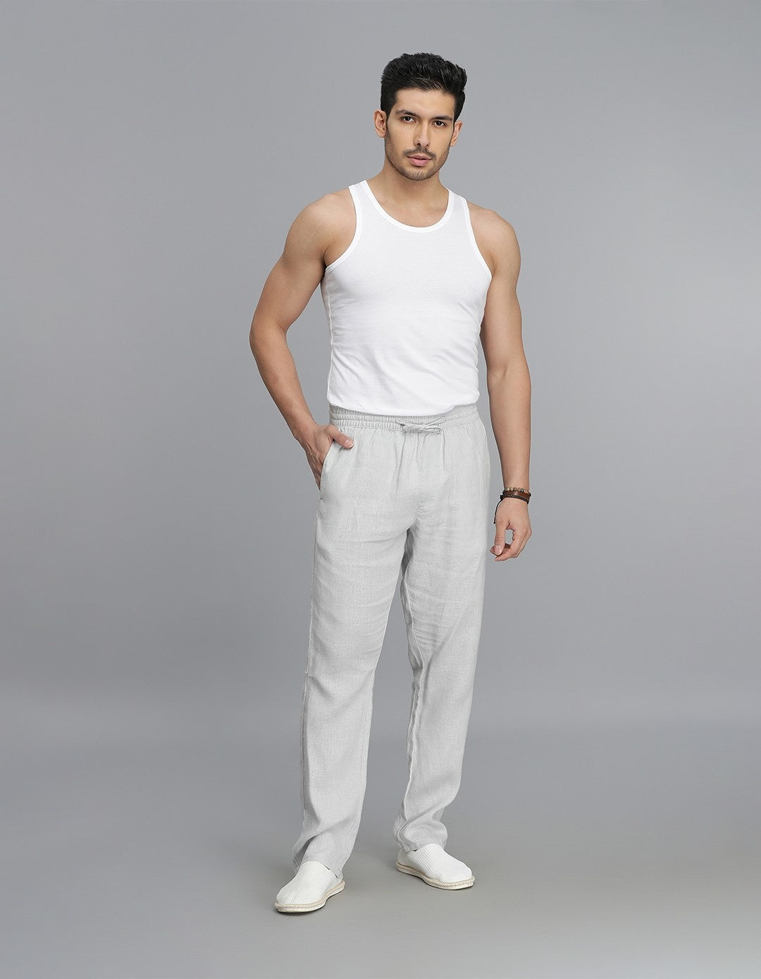 Lt Grey Linen Pant Pant