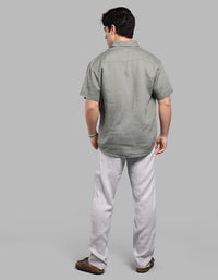 Lt Grey 100% Linen Pant