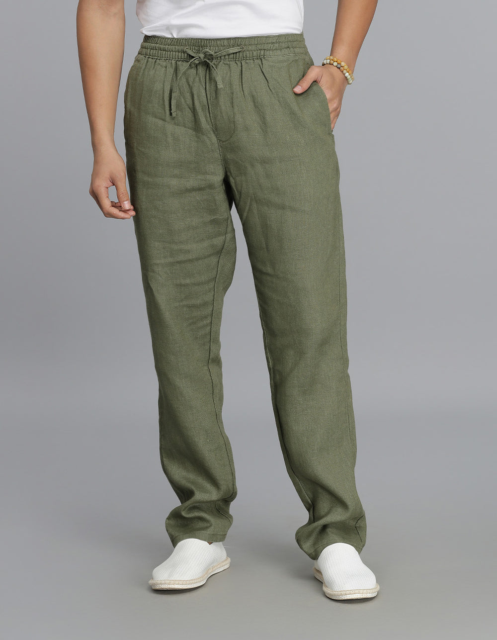 Olive Linen Pant Pant