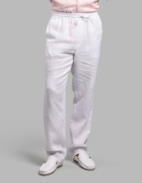 White 100% Linen Pant