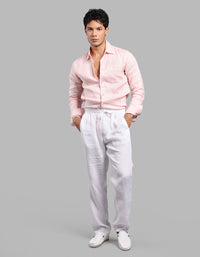 White 100% Linen Pant