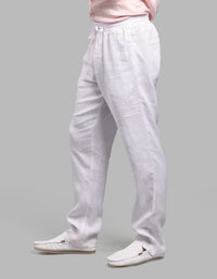 White 100% Linen Pant