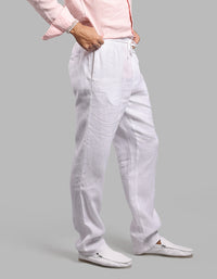 White 100% Linen Pant