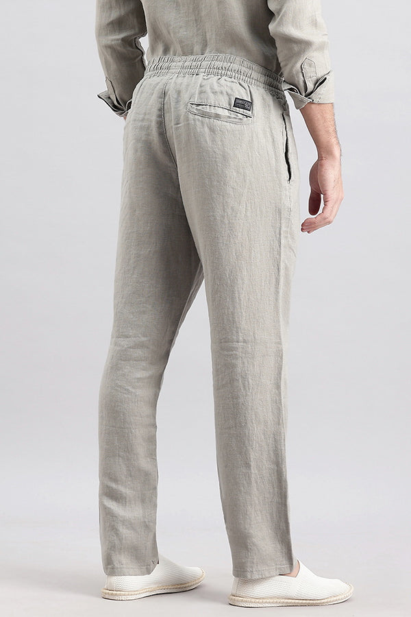 Dk Stone Linen Pull On Pant (Relaxed Fit)