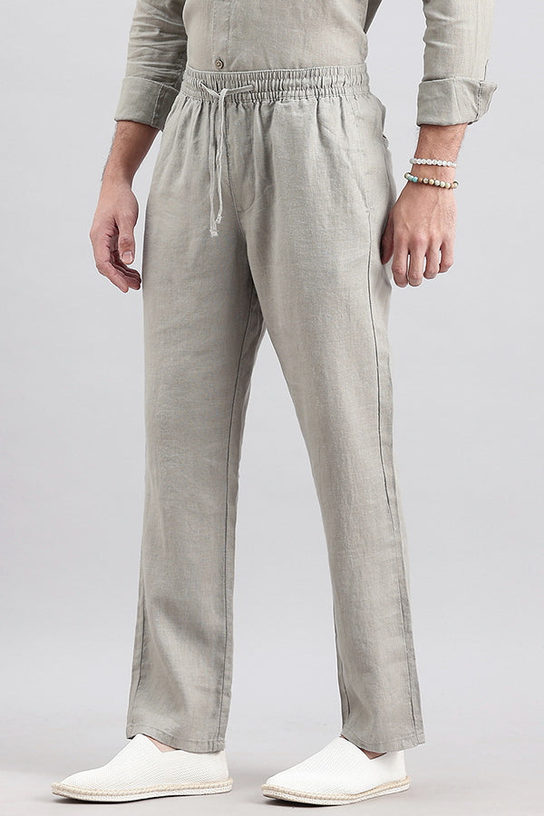 Dk Stone Linen Pull On Pant (Relaxed Fit)