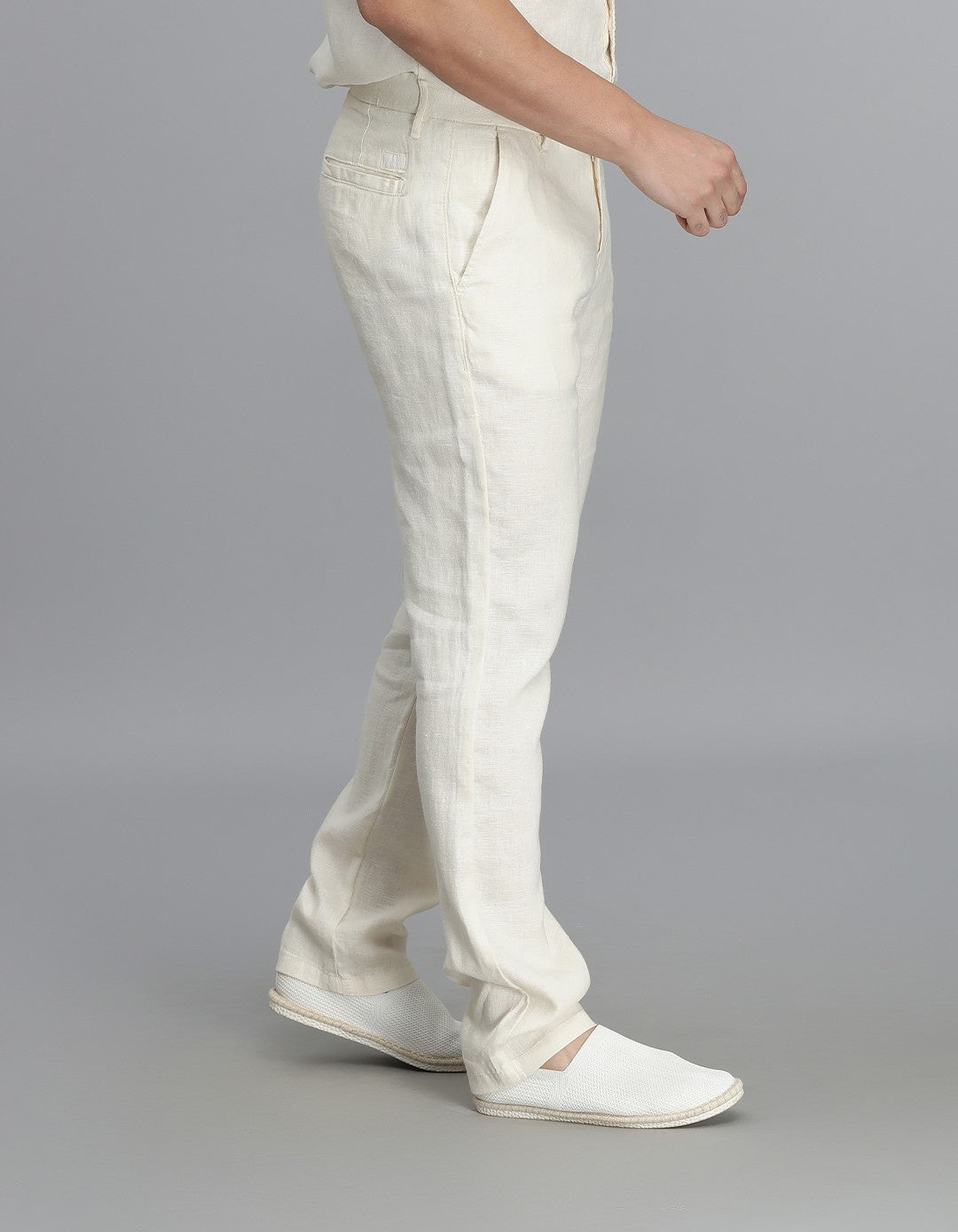 Beige Linen Chino Pant