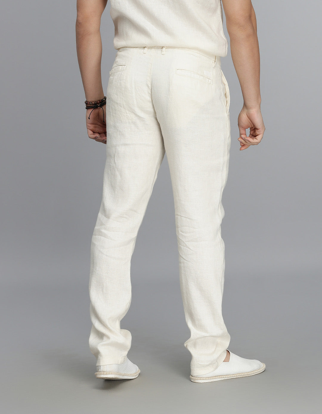 Beige Linen Chino Pant