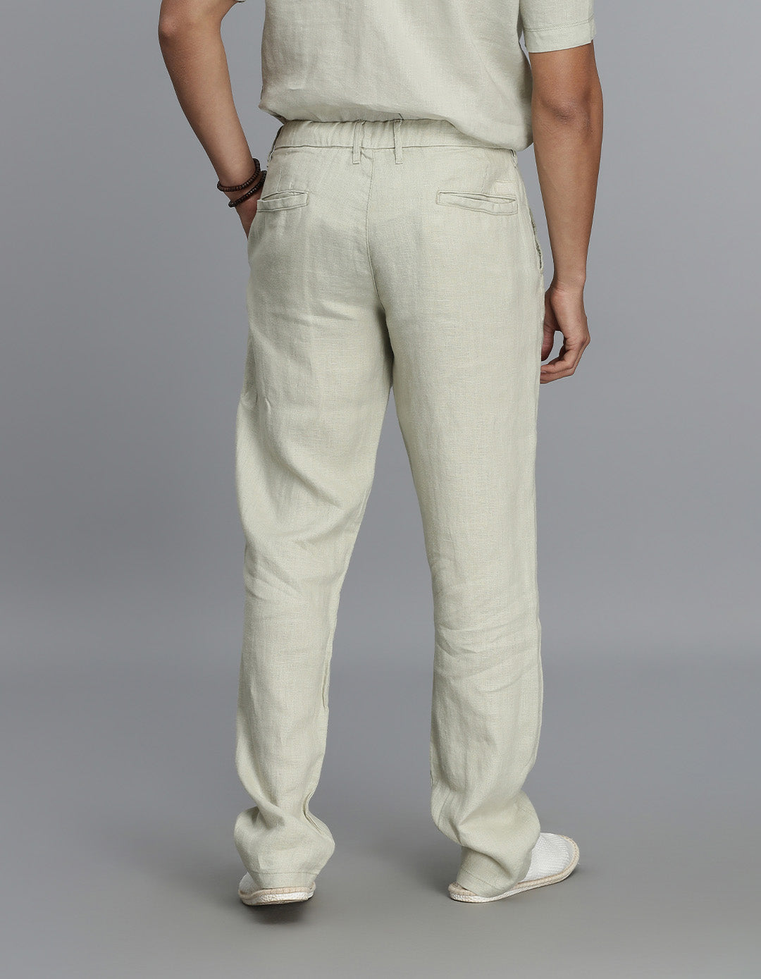 Dk Beige Linen Chino Pant