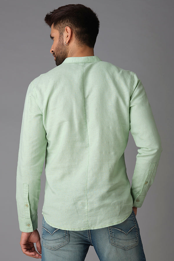 Lt Moss Full Sleeve Linen Shirt (Zack F/Slv Fit)