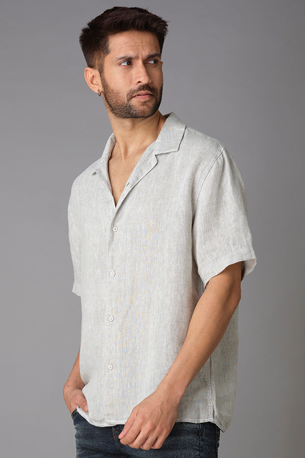 Moss Half Sleeve Linen Shirt (Tony H/Slv Fit)