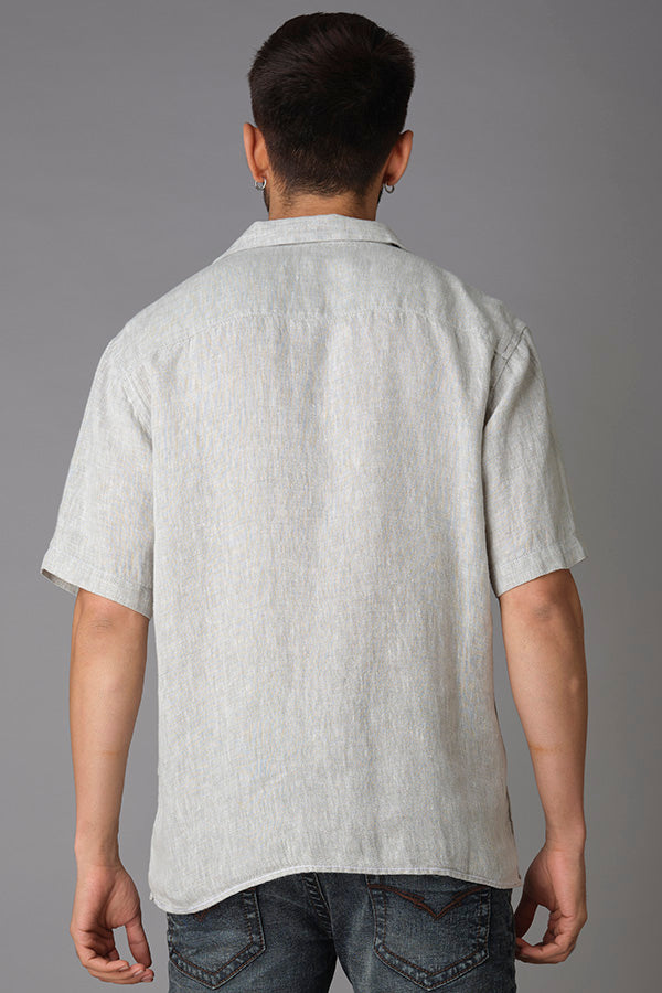 Moss Half Sleeve Linen Shirt (Tony H/Slv Fit)