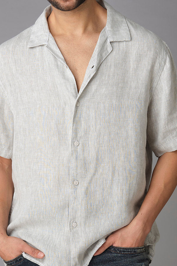 Moss Half Sleeve Linen Shirt (Tony H/Slv Fit)