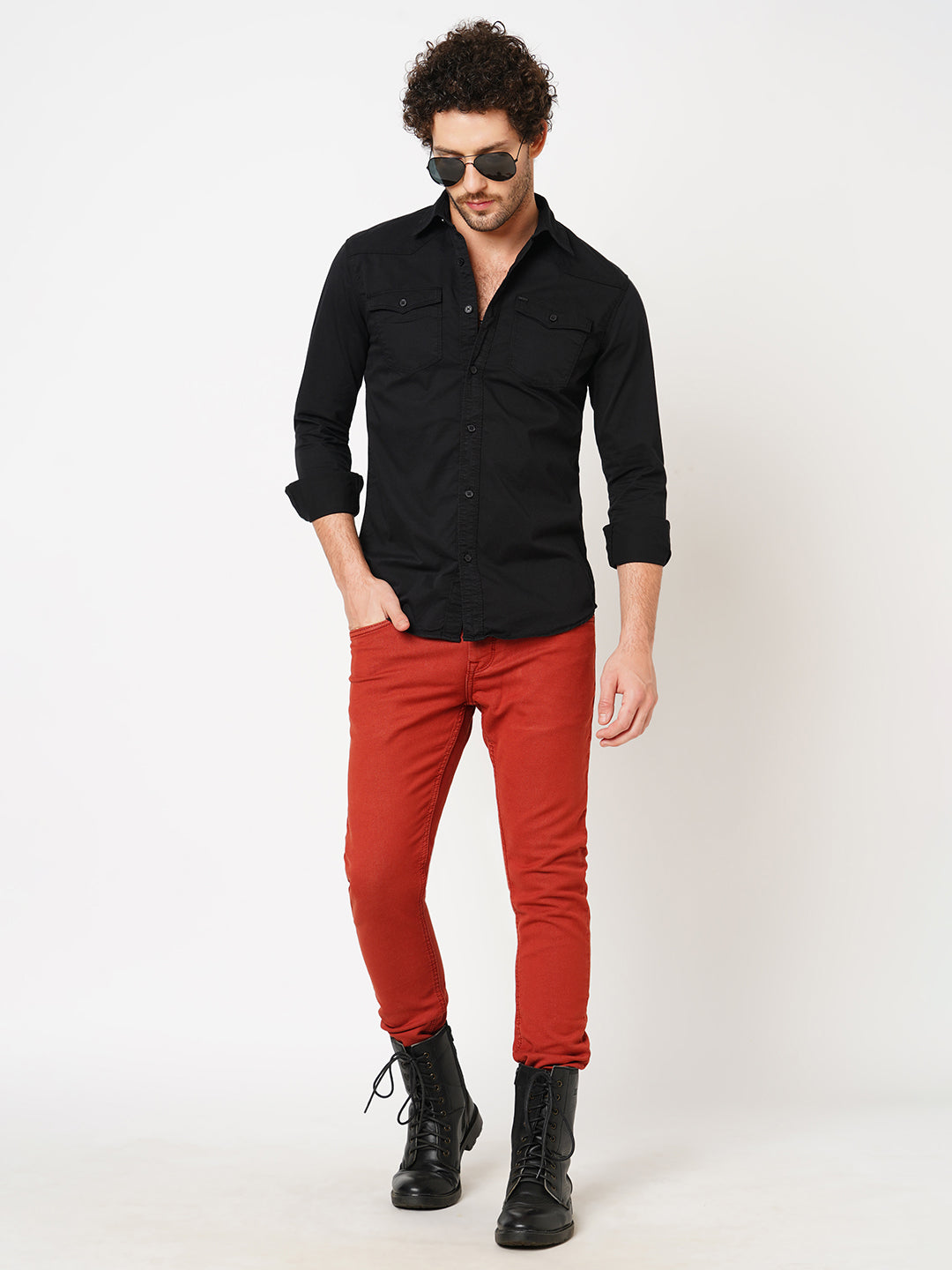 Black Full Sleeve Solid Shirt (Leo F/Slv Fit)