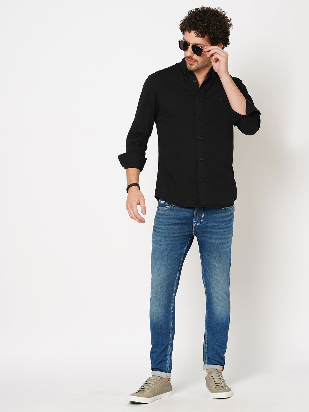 Black Full Sleeve Solid Shirt (Leo F/Slv Fit)