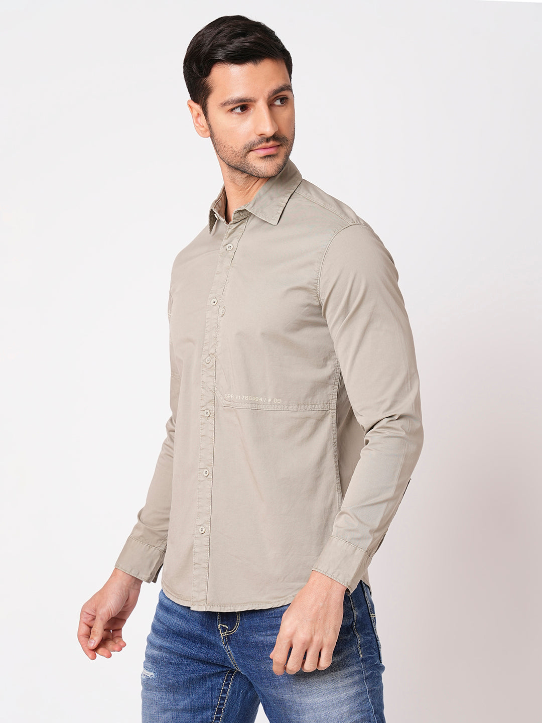 Stone Full Sleeve Solid Shirt (Leo F/Slv Fit)