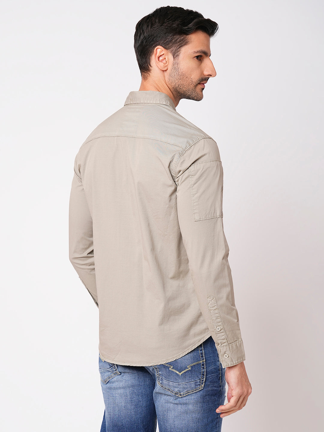 Stone Full Sleeve Solid Shirt (Leo F/Slv Fit)