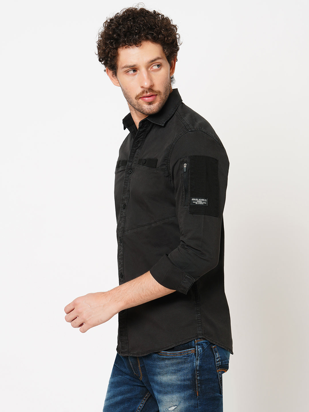 Charcoal Full Sleeve Solid Shirt (Leo F/Slv Fit)