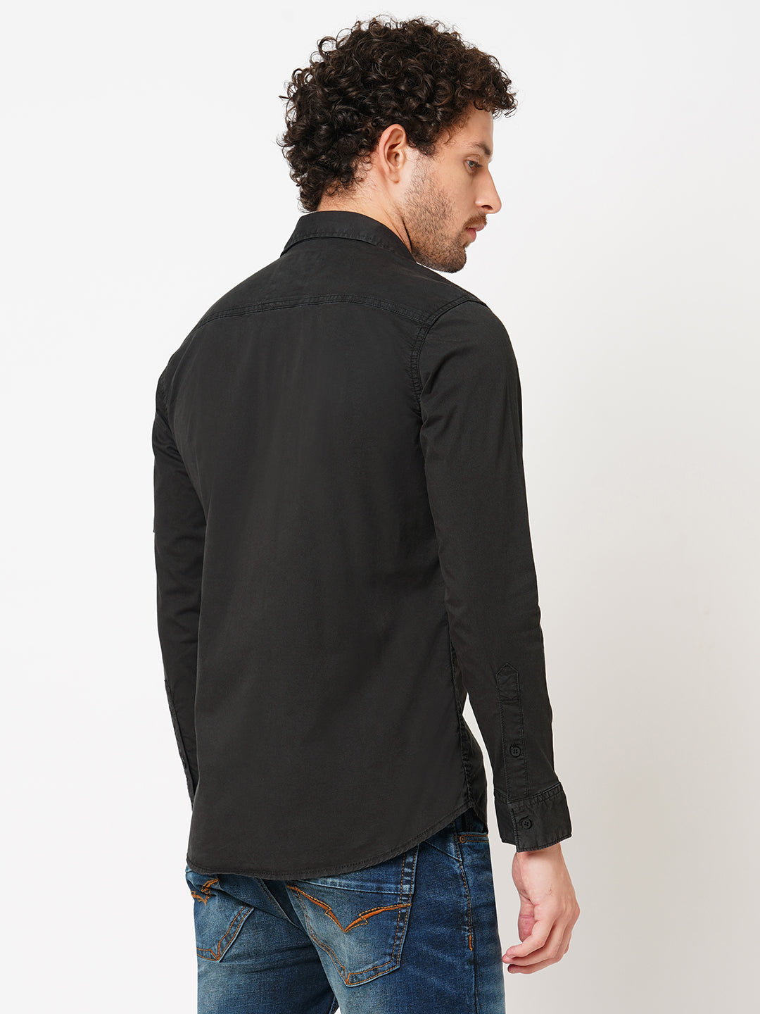 Charcoal Full Sleeve Solid Shirt (Leo F/Slv Fit)