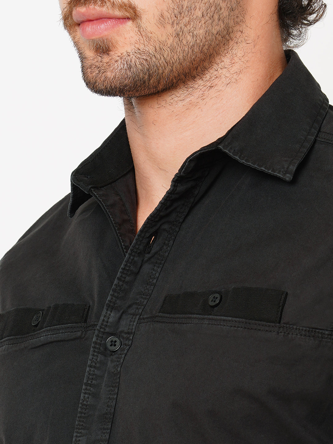 Charcoal Full Sleeve Solid Shirt (Leo F/Slv Fit)