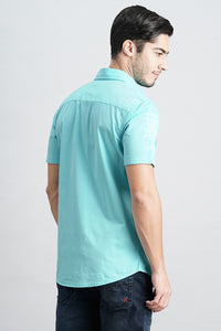 Blue Radiance Half Sleeve Solid Shirt (Leo H/Slv Fit)
