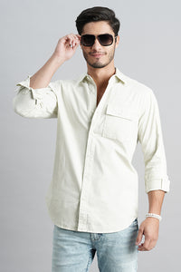 Light Lemon Full Sleeve Solid Shirt (Leo F/Slv Fit)