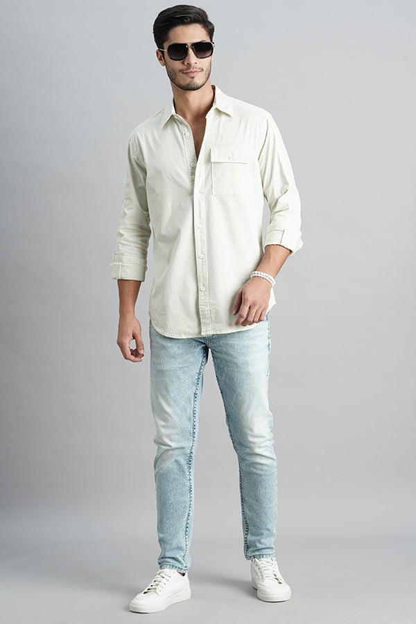 Light Lemon Full Sleeve Solid Shirt (Leo F/Slv Fit)