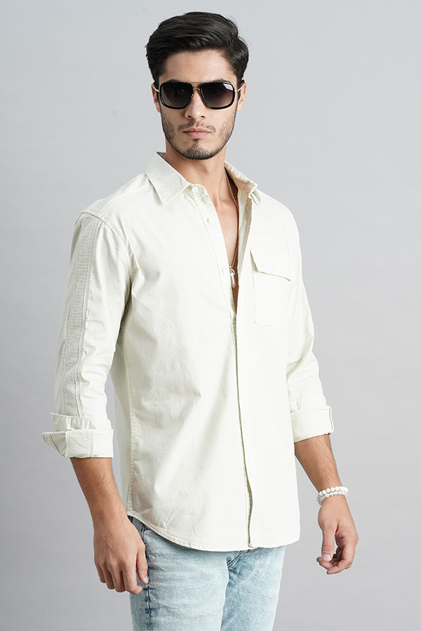 Light Lemon Full Sleeve Solid Shirt (Leo F/Slv Fit)