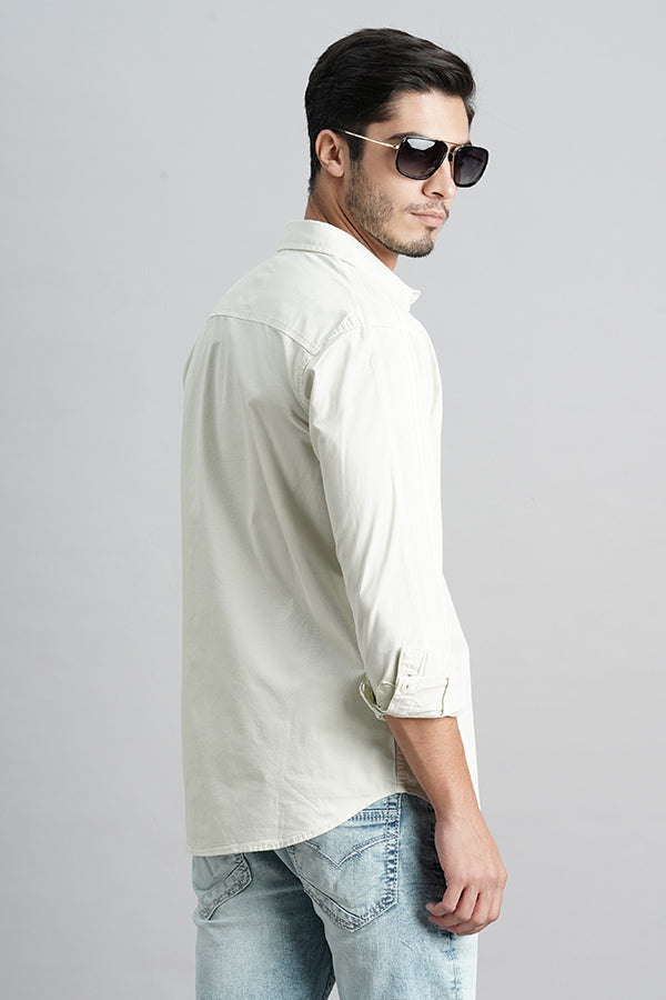 Light Lemon Full Sleeve Solid Shirt (Leo F/Slv Fit)