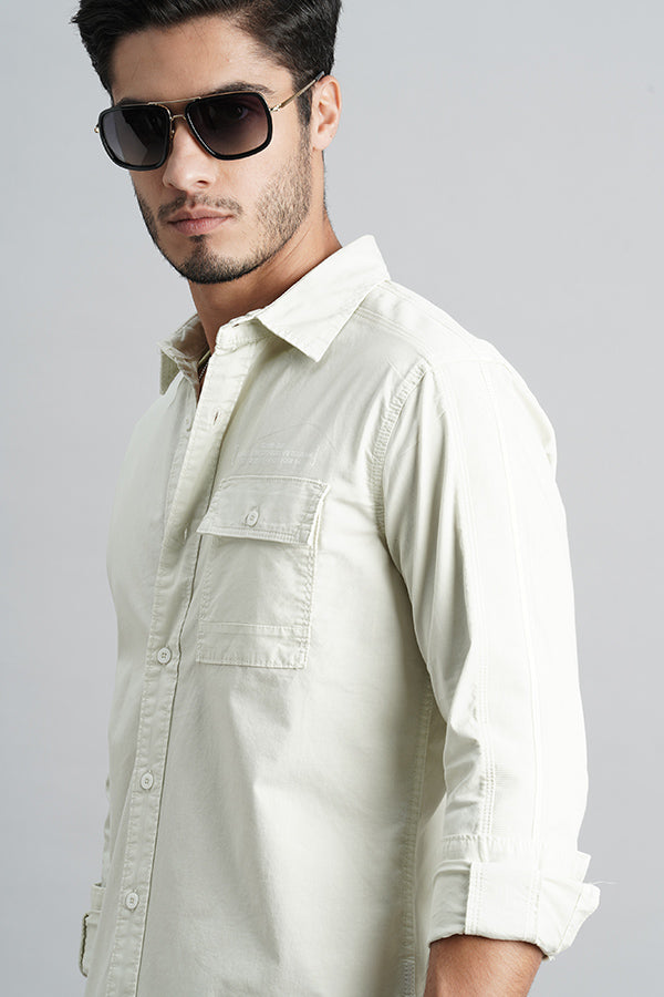 Light Lemon Full Sleeve Solid Shirt (Leo F/Slv Fit)