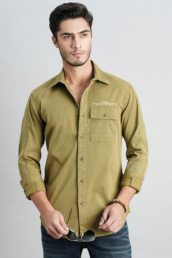 Olive Drab Full Sleeve Solid Shirt