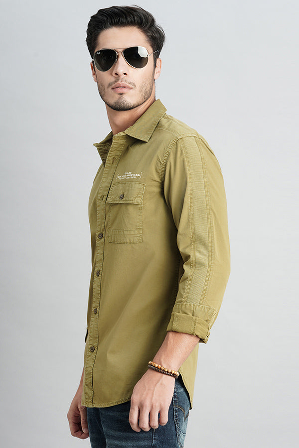 Olive Drab Full Sleeve Solid Shirt