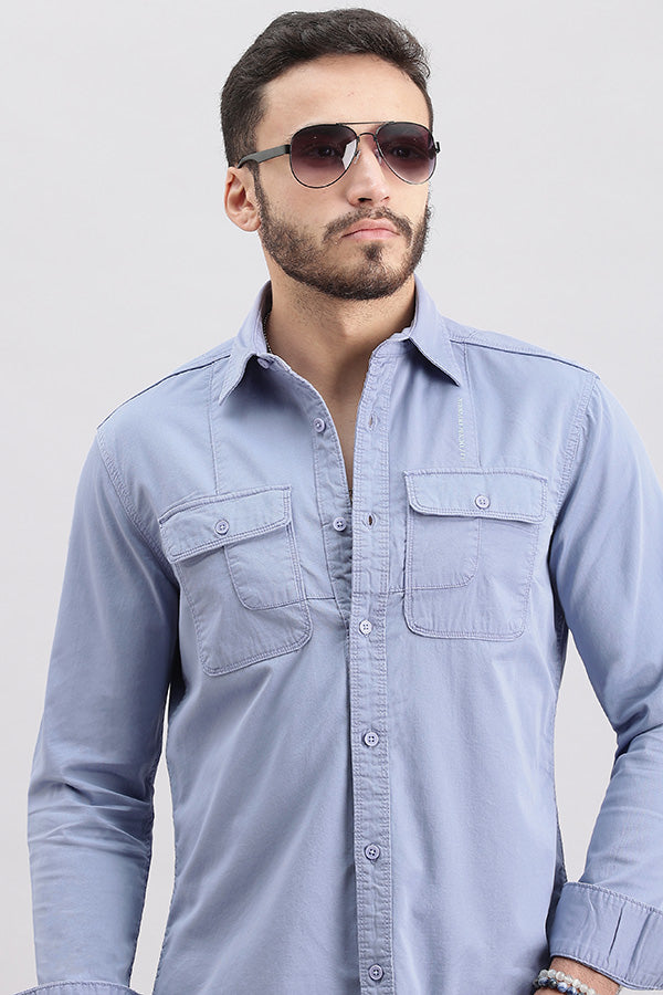 Lt Purple Full Sleeve Solid Shirt (Leo F/Slv Fit)