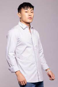 Lt Grey Full Sleeves Solid Shirt