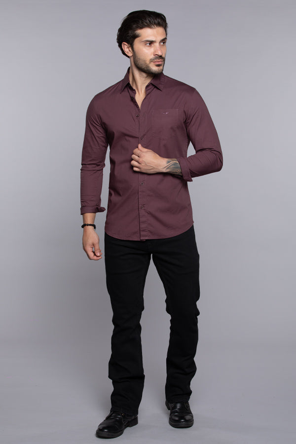 Dull Purple Full Sleeves Solid Shirt